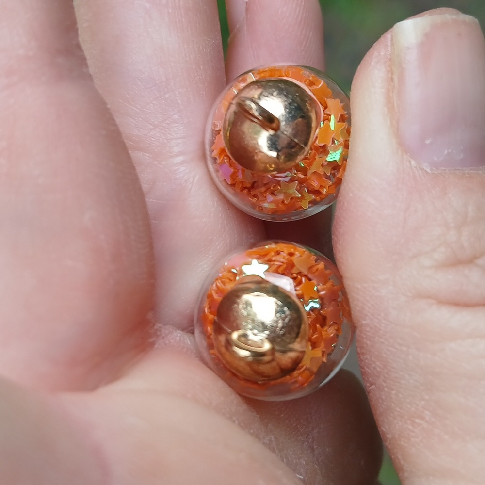 New 2pc Orange Crystal Stars Pendant. - Picture 5 of 11